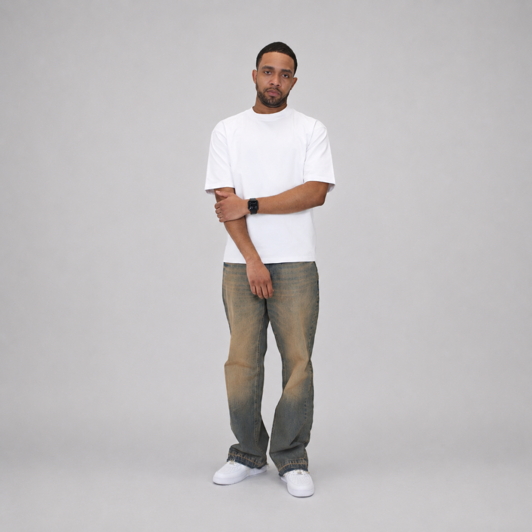 the flared jeans - blue (mocha wash) No Sauce