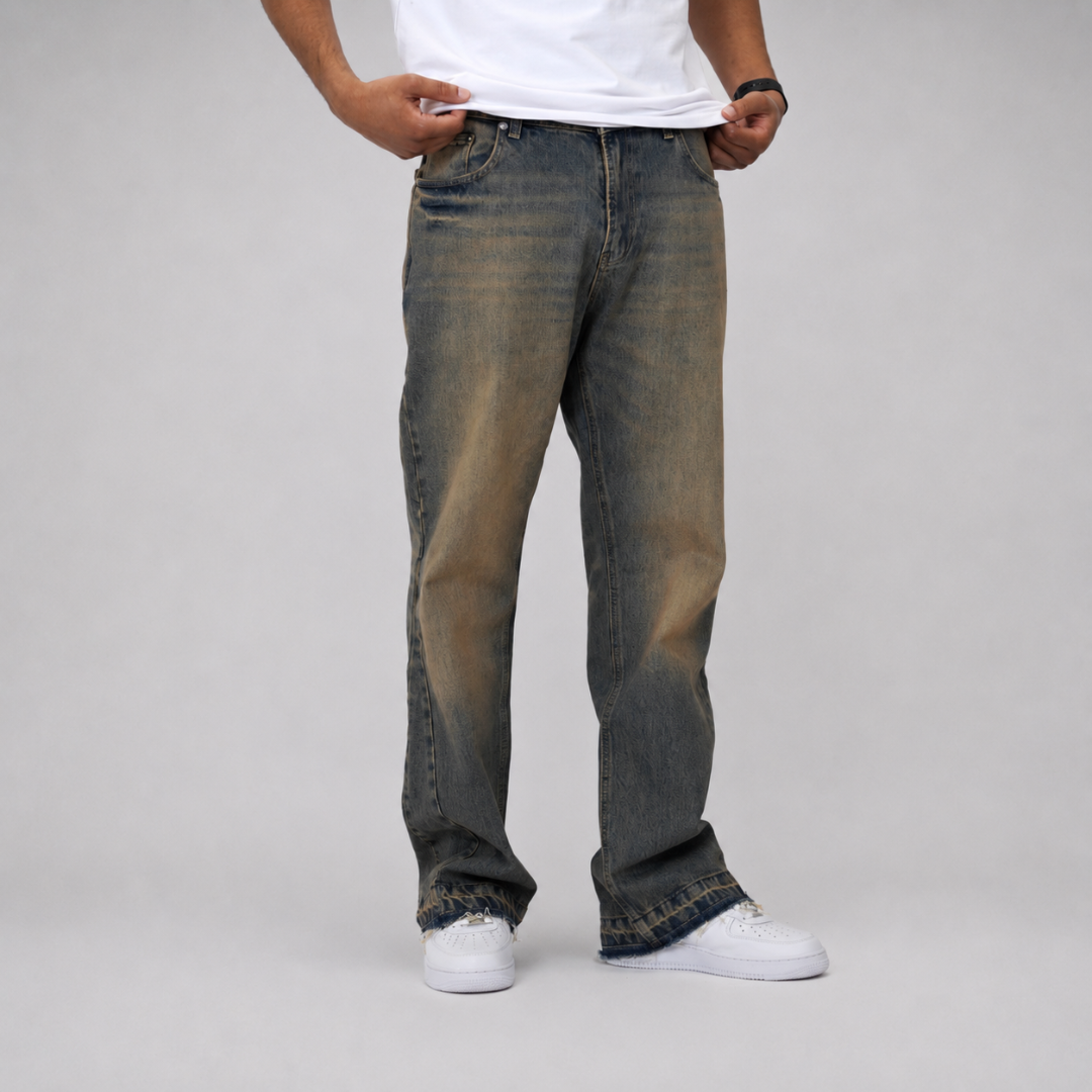 the flared jeans - blue (mocha wash) No Sauce