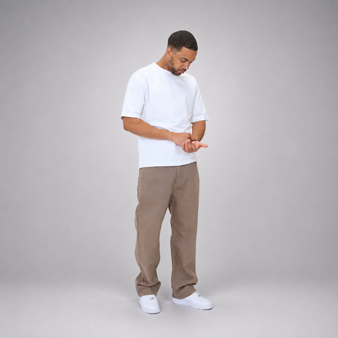 the straight leg jeans - washed brown No Sauce