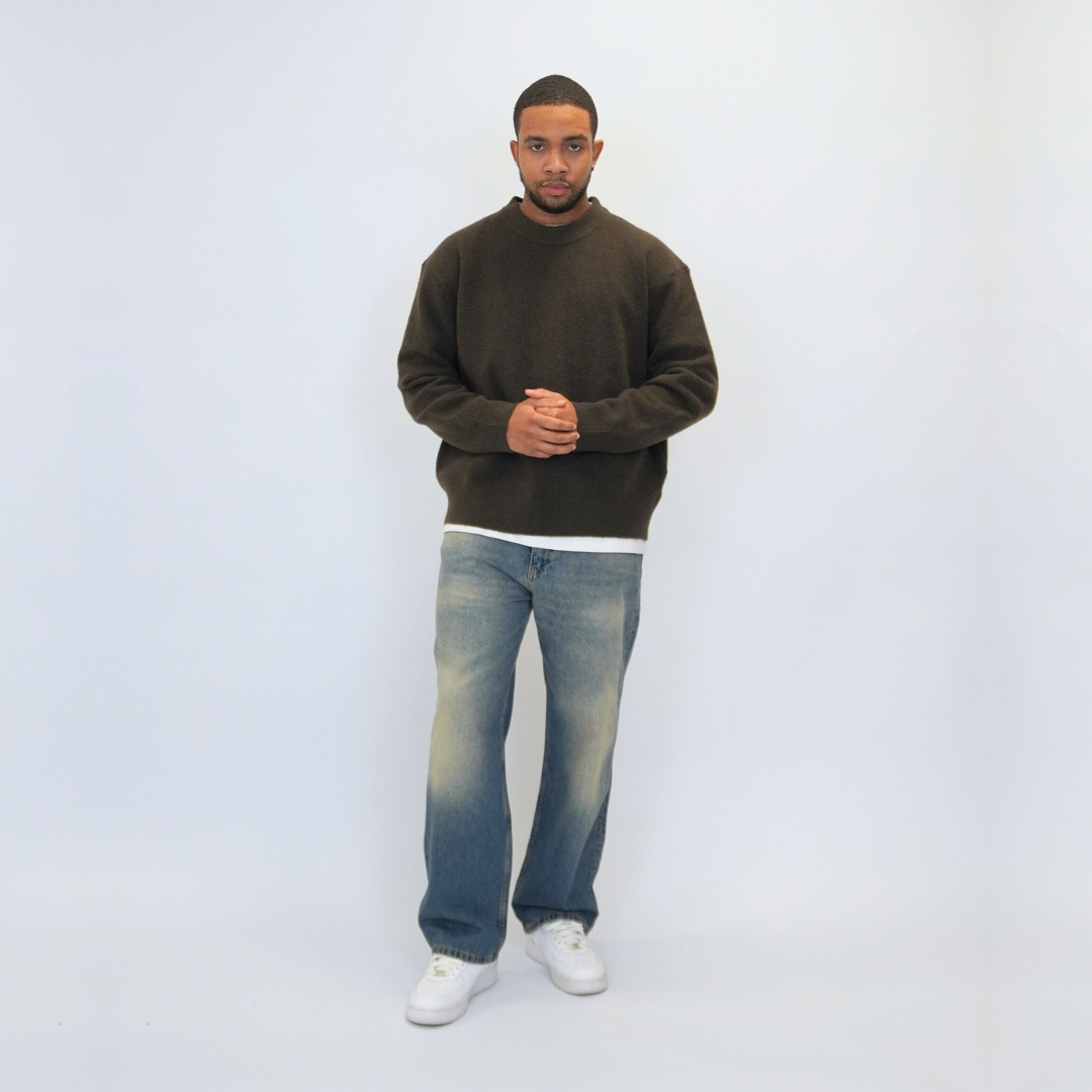 the soft-knit sweata' - brown No Sauce