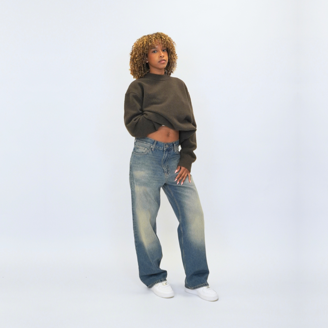 the soft-knit sweata' - brown No Sauce