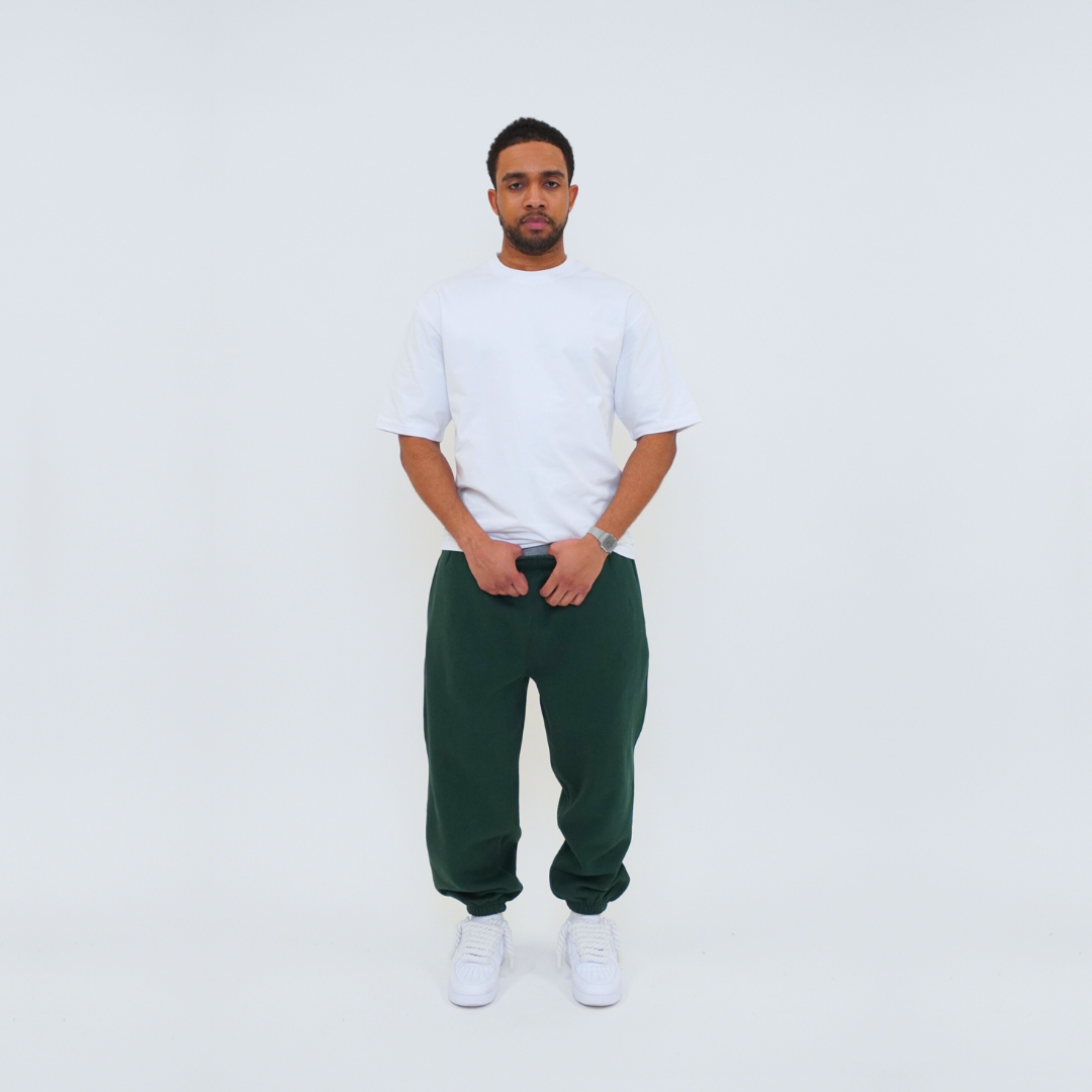 the baggy cuffed jogga' - forest green