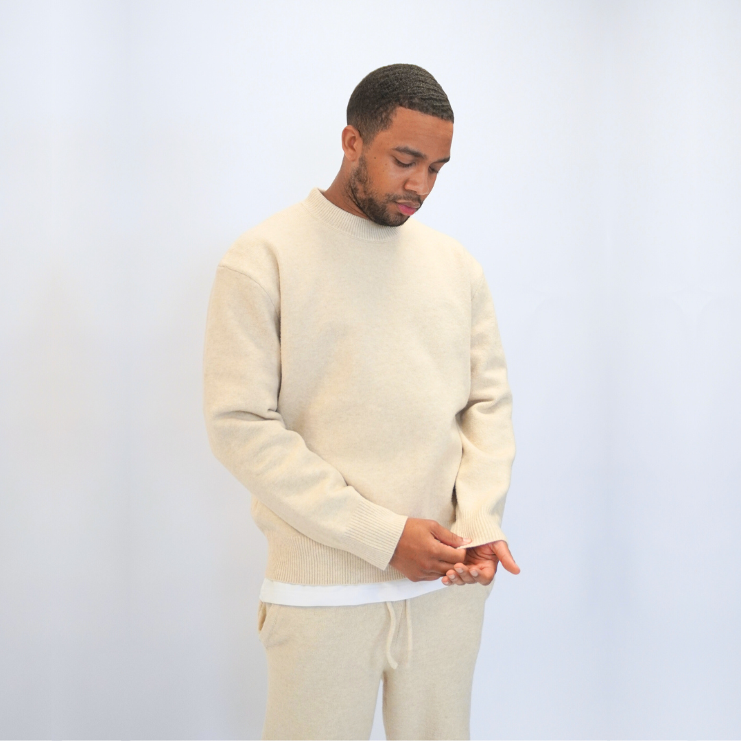 the soft-knit sweata' - creme No Sauce