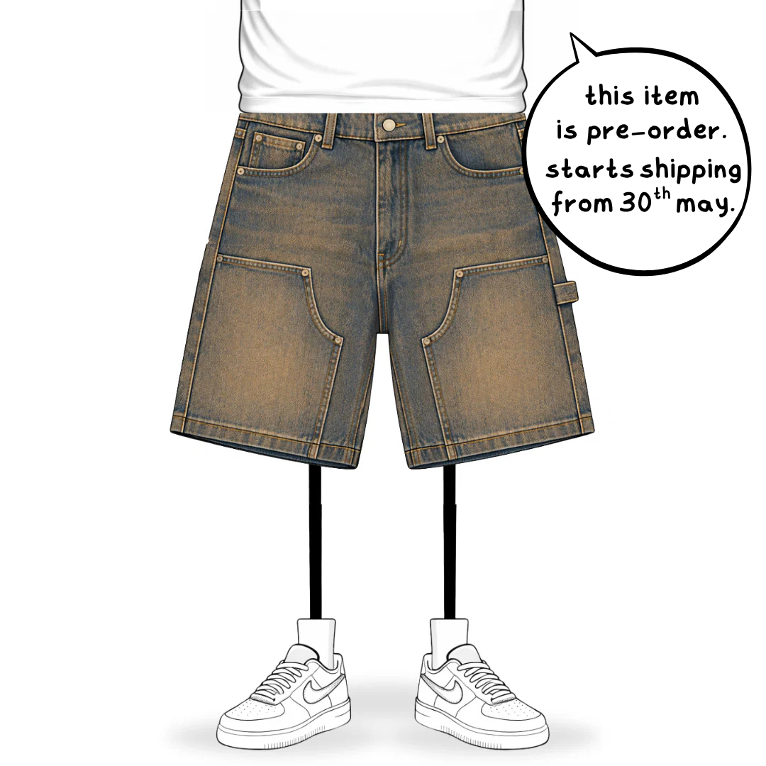 the denim carpenta' shorts - blue (mocha wash) – No Sauce