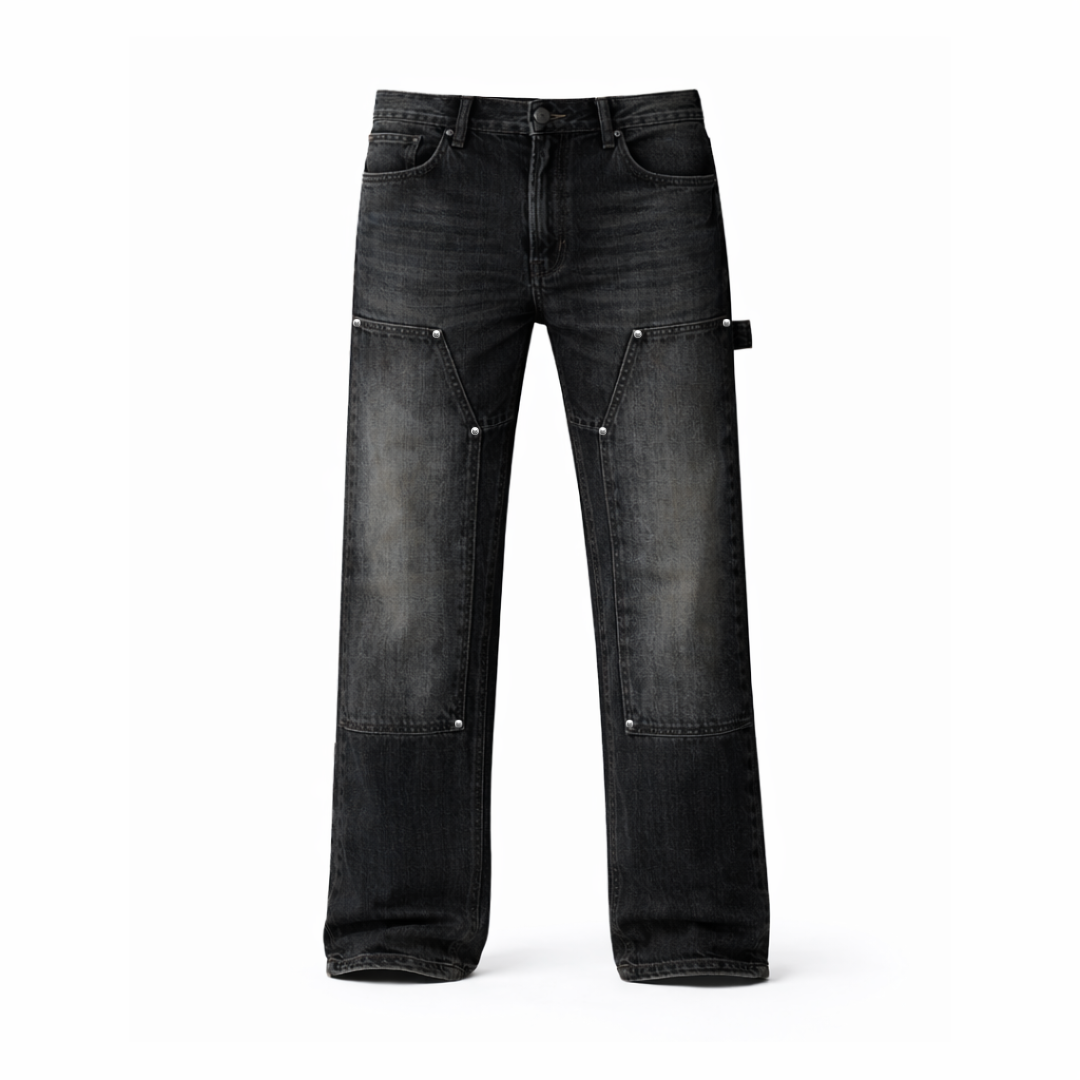 the straight leg carpenta’ jeans - black No Sauce