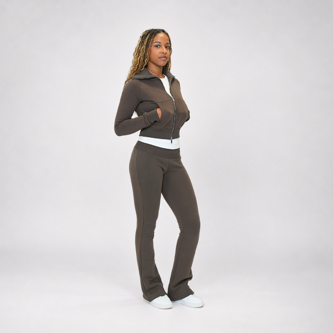 the women’s cropped zippa - mocha no sauce