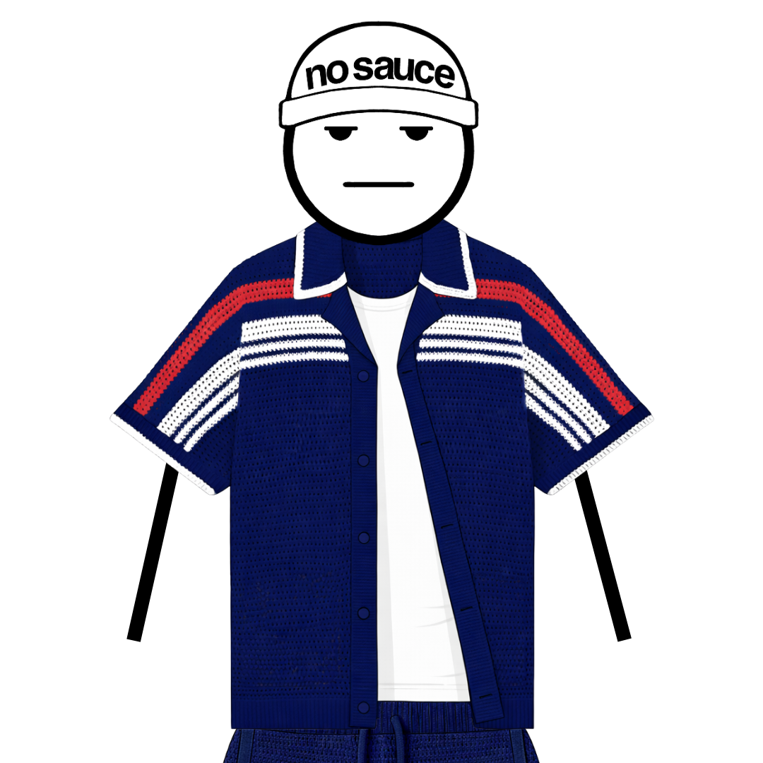 the crochet-knit stripe Shirt - francias blue no sauce