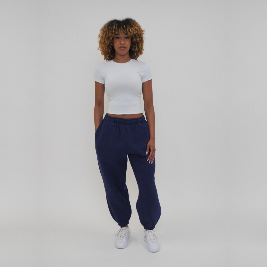 the baggy cuffed jogga' - navy no sauce