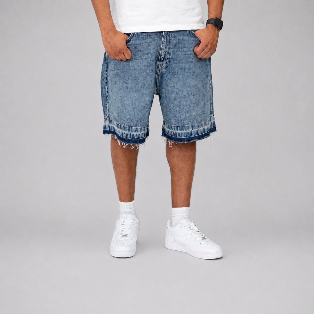 the denim distressed shorts - blue No Sauce