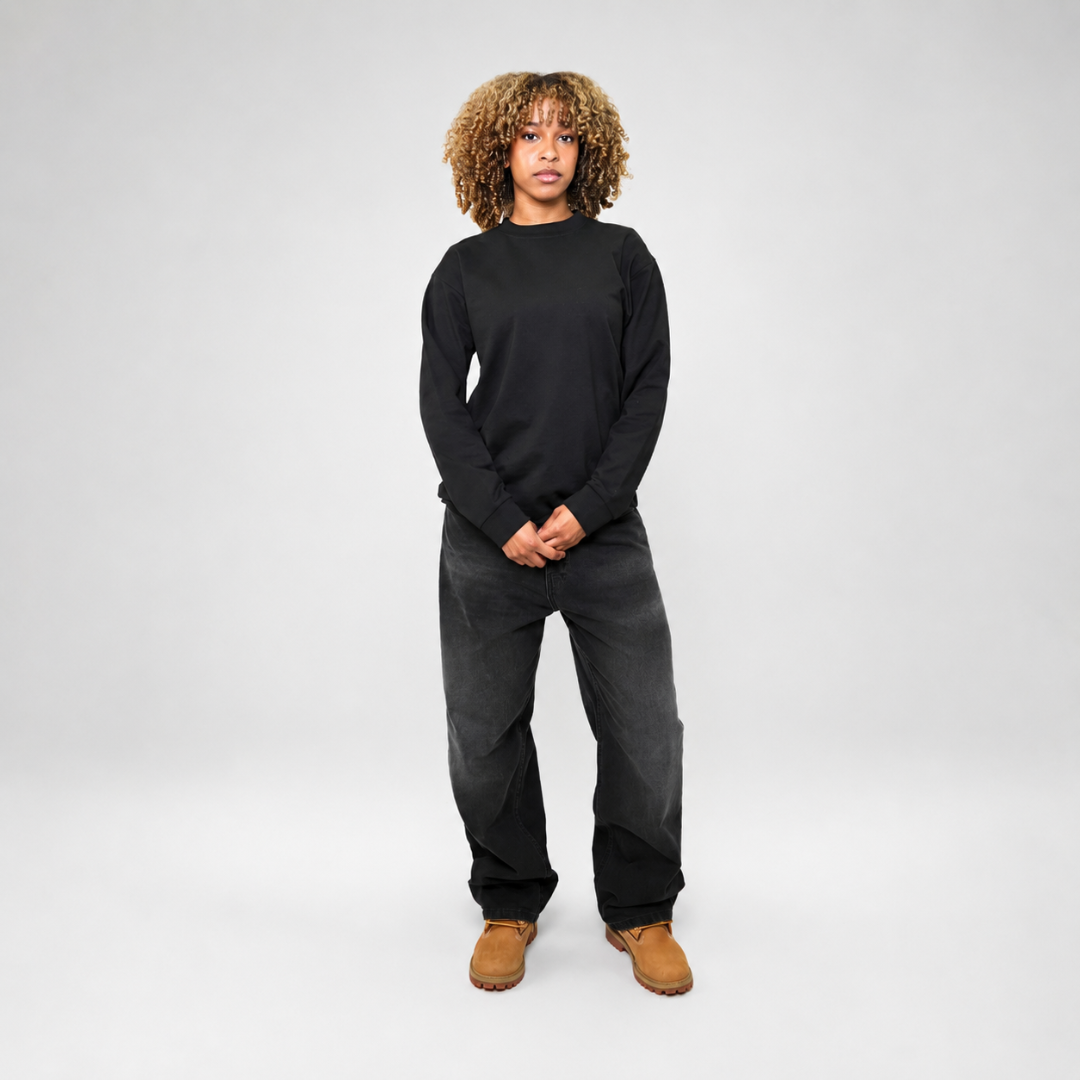 the perfect long sleeve tee - black no sauce