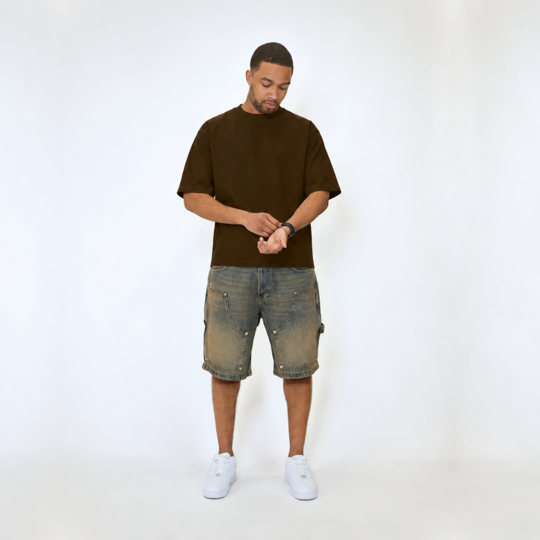 the perfect oversized tee - brown no sauce