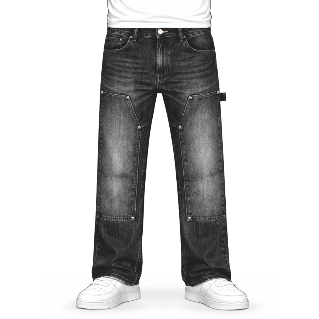 the straight leg carpenta’ jeans - grey No Sauce