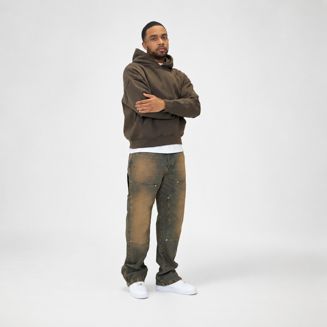 the straight leg carpenta’ jeans - blue (mocha wash) No Sauce