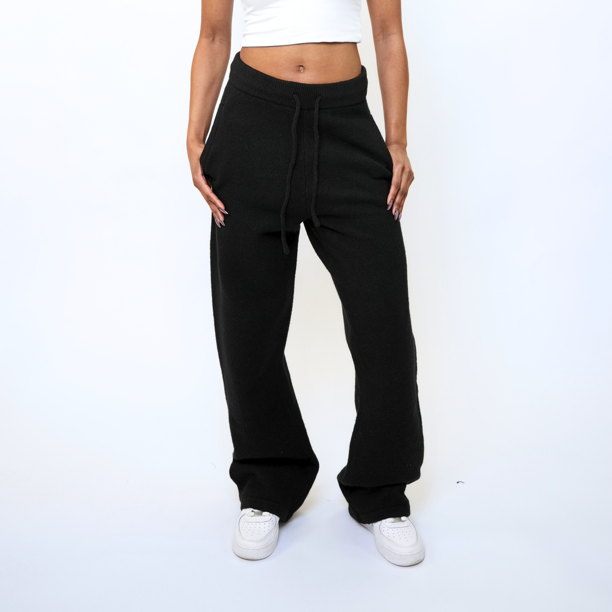 the soft-knit straight leg jogga' - black No Sauce