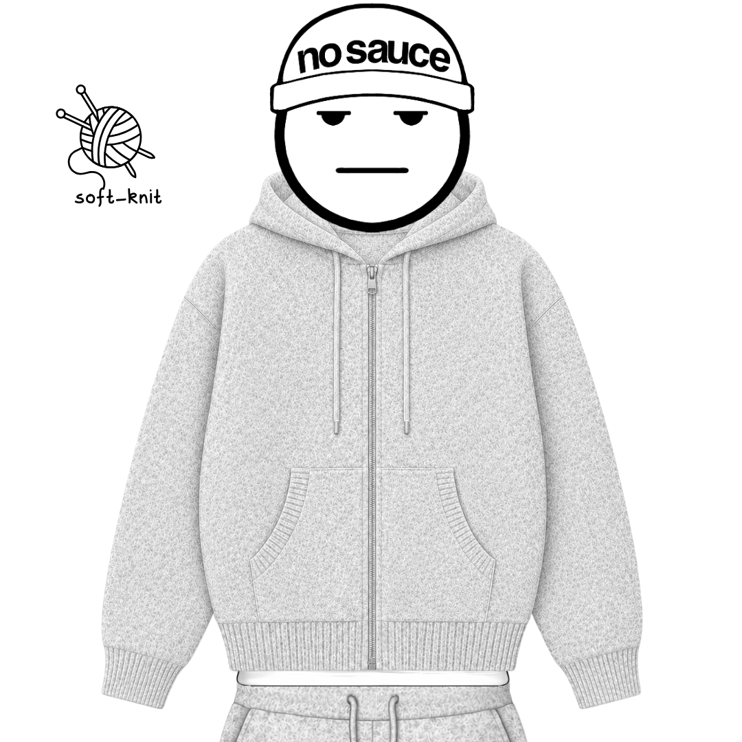 the soft-knit zippa' - grey No Sauce