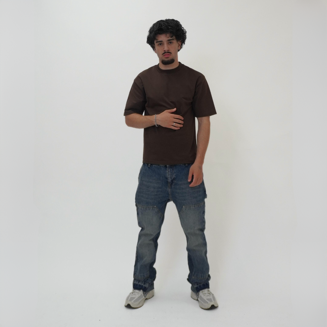 the perfect oversized tee - brown no sauce