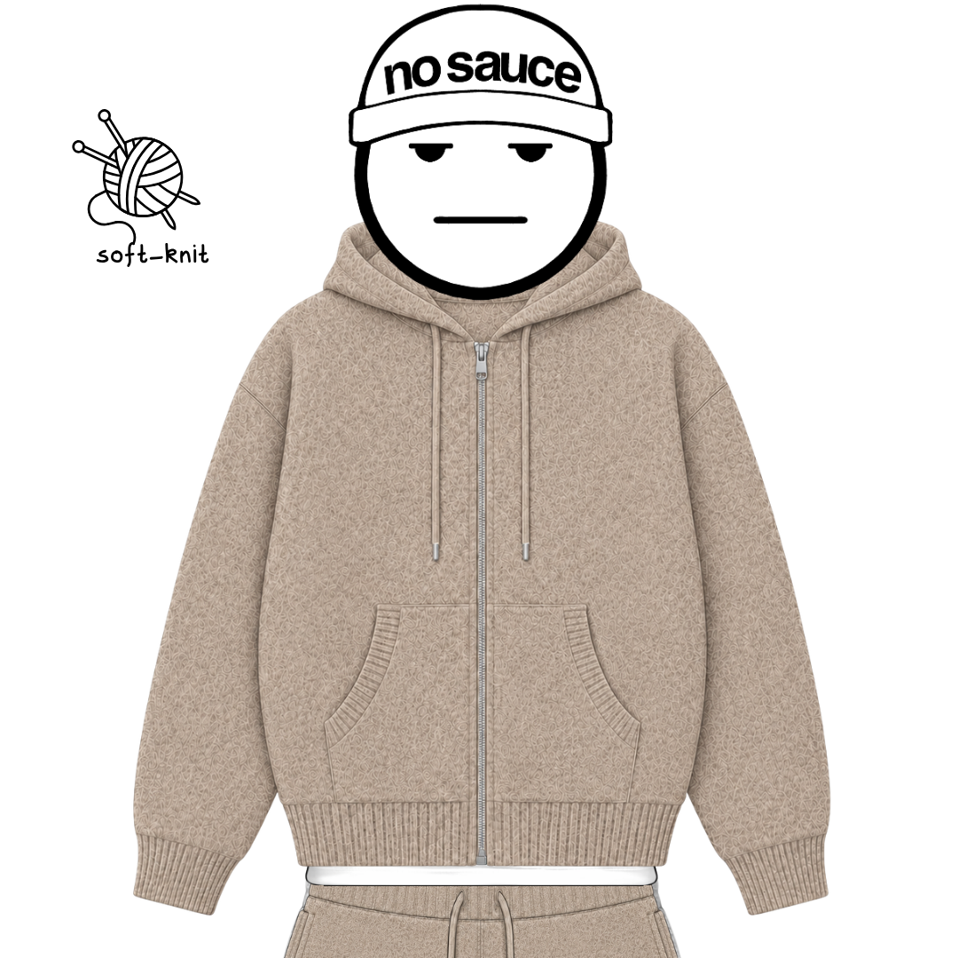 the soft-knit zippa' - cookie dough No Sauce