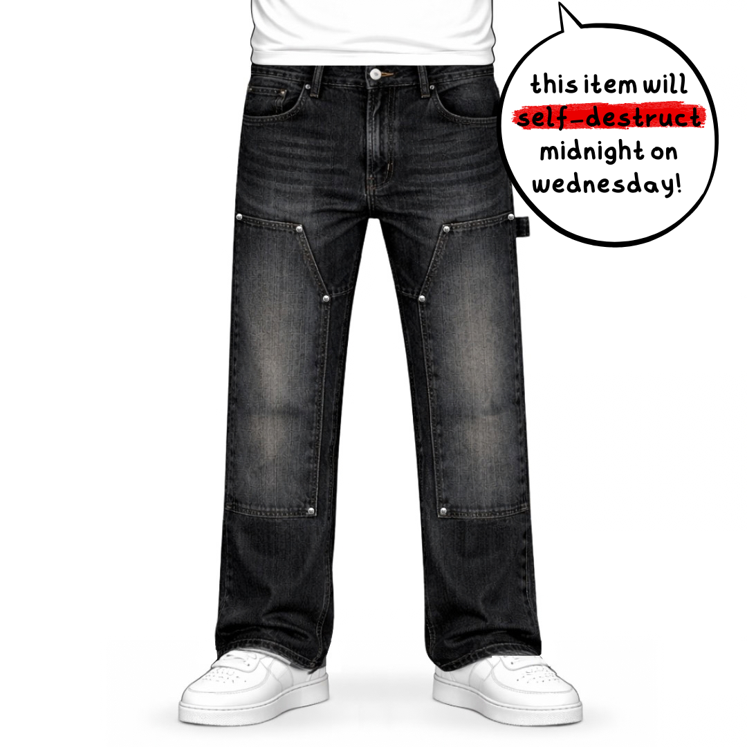 the straight leg carpenta’ jeans - black No Sauce