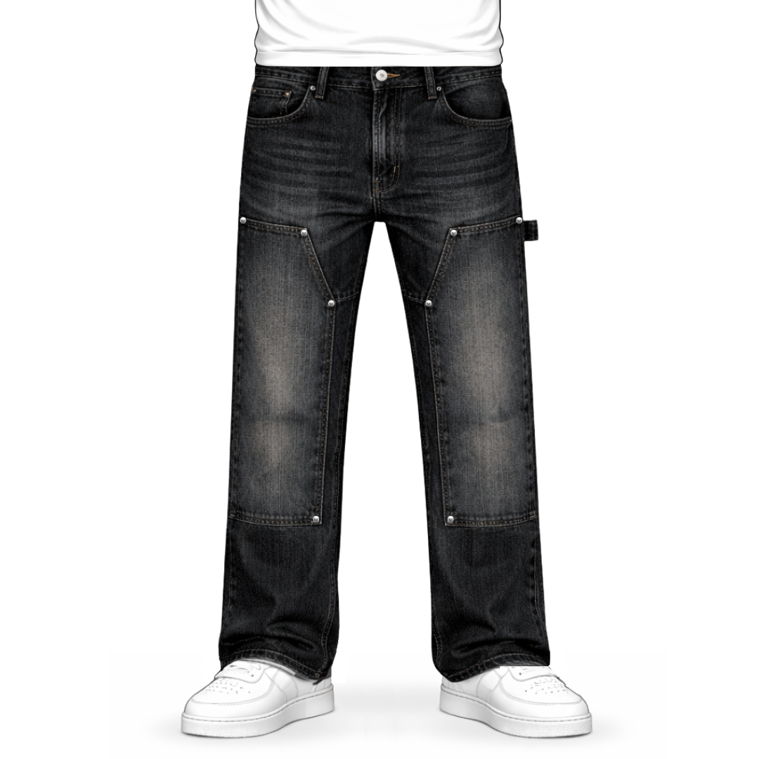 the straight leg carpenta’ jeans - black No Sauce