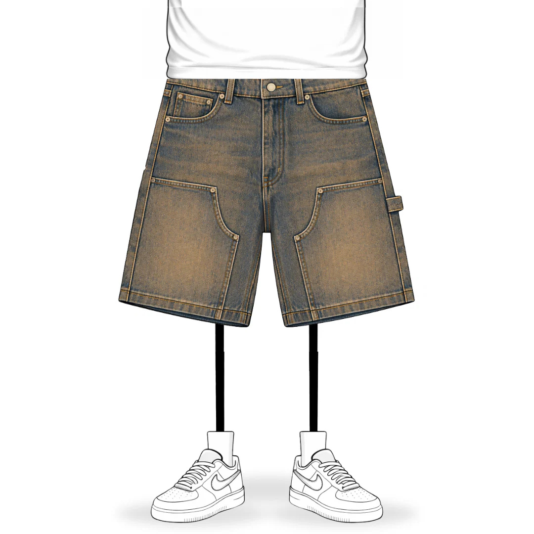 the denim carpenta' shorts - blue (mocha wash) – No Sauce