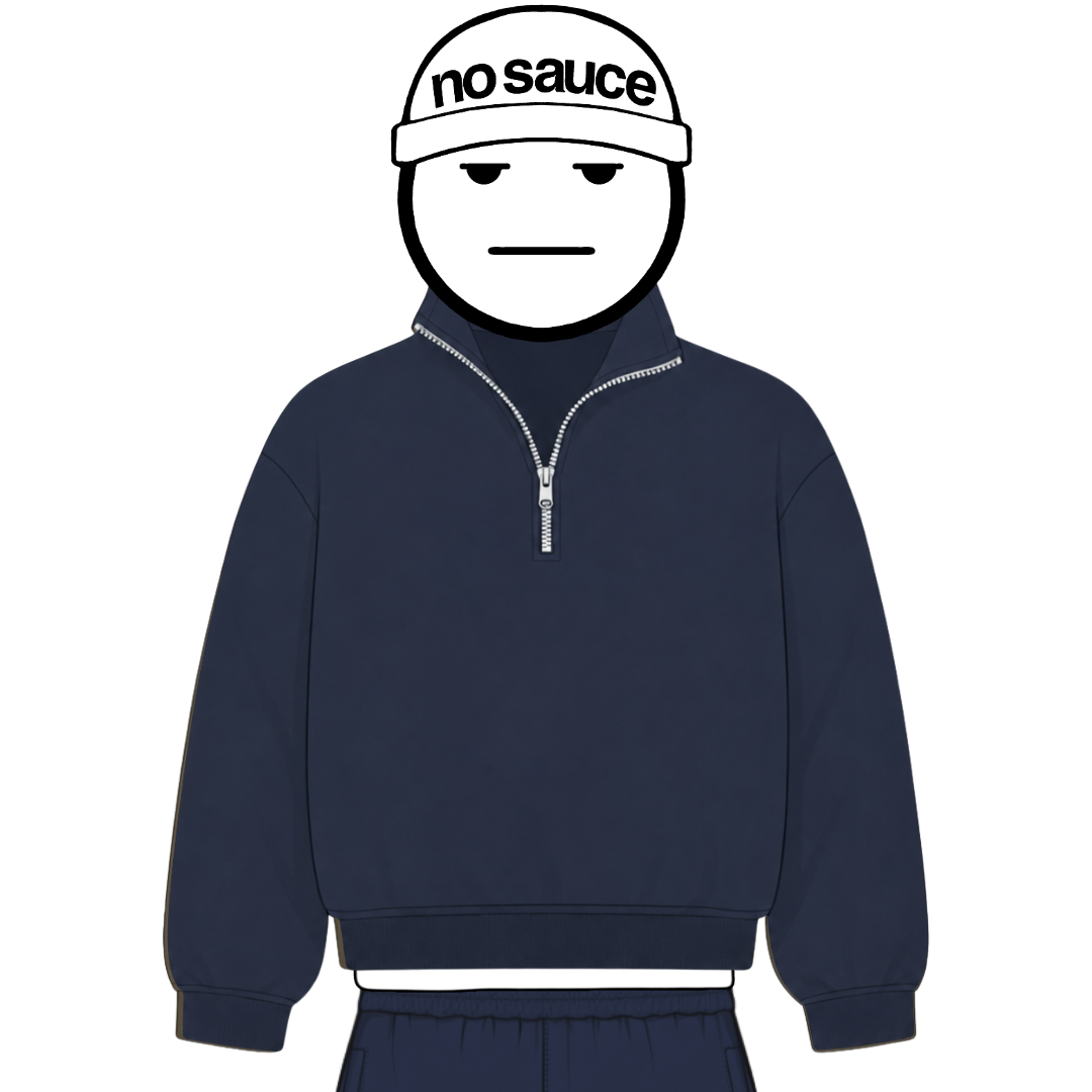 the quarter zippa' - navy no sauce