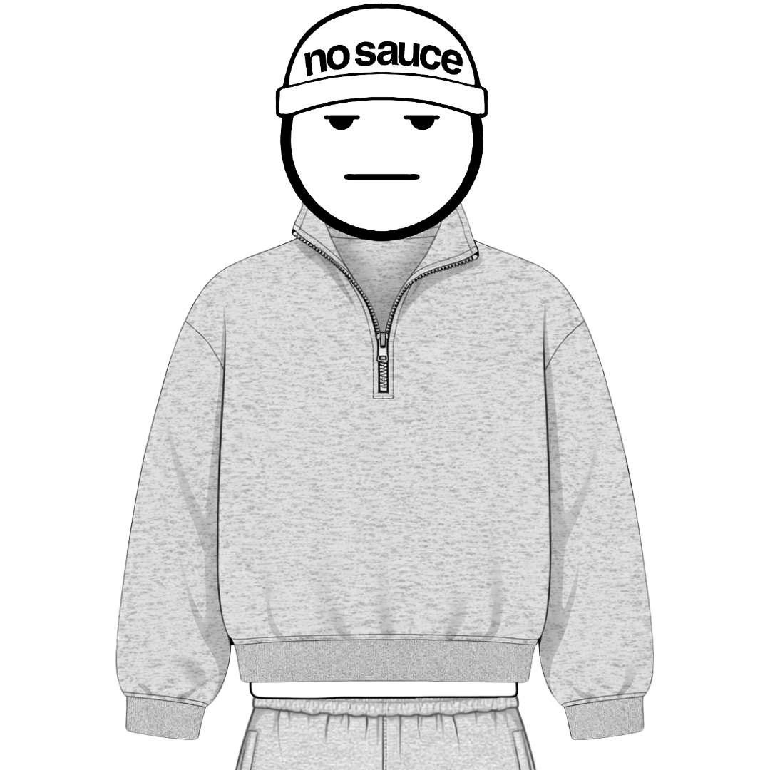 【美品】Logo Anywhere Zip Jacket(gray) No Sauce Grey Quarter Zip Hoodie | Luxury Blanks