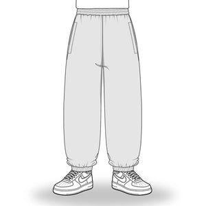 the baggy cuffed jogga' - grey no sauce