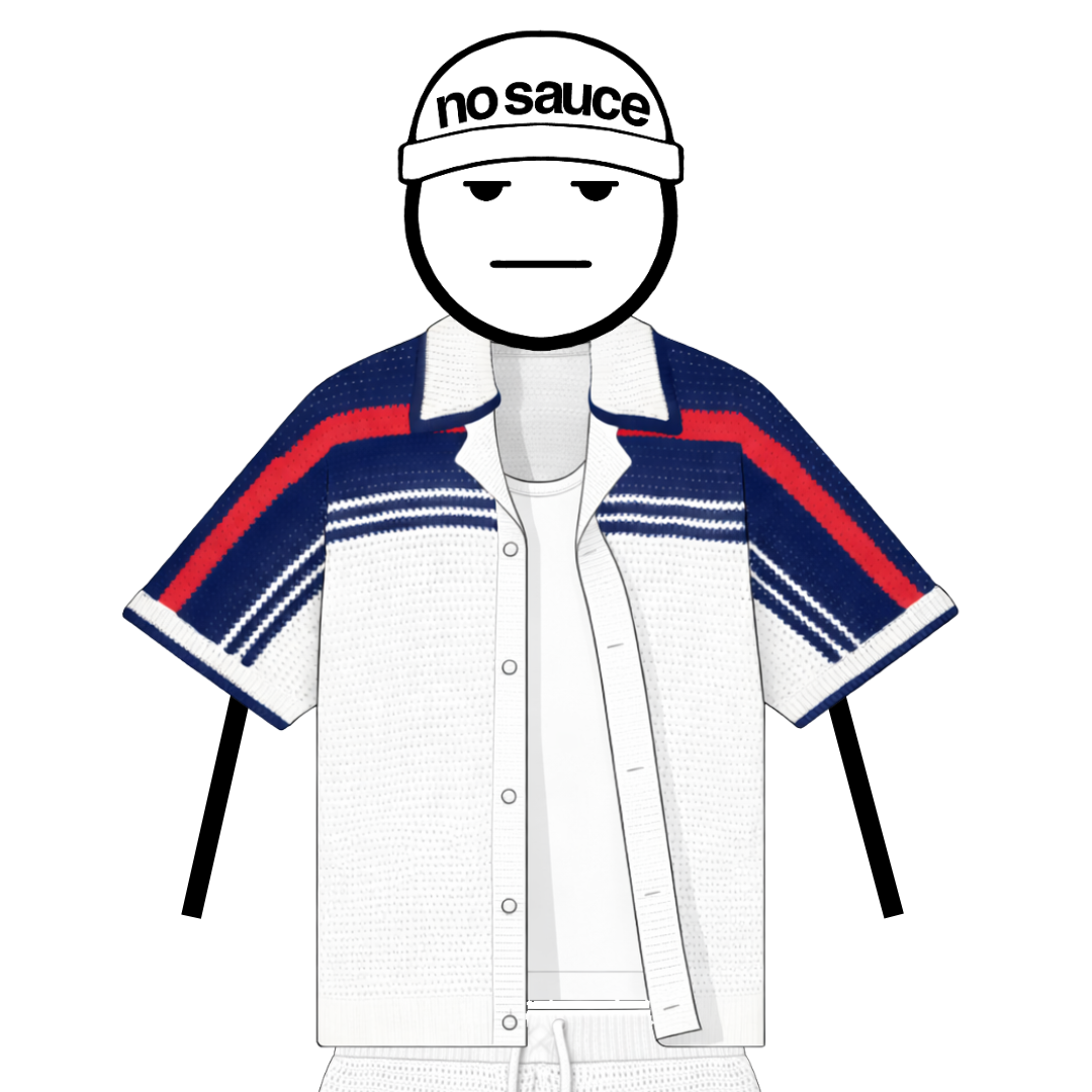 the crochet-knit stripe shirt - francias white no sauce