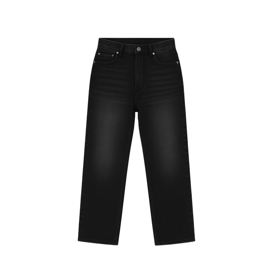 the straight leg jeans - black