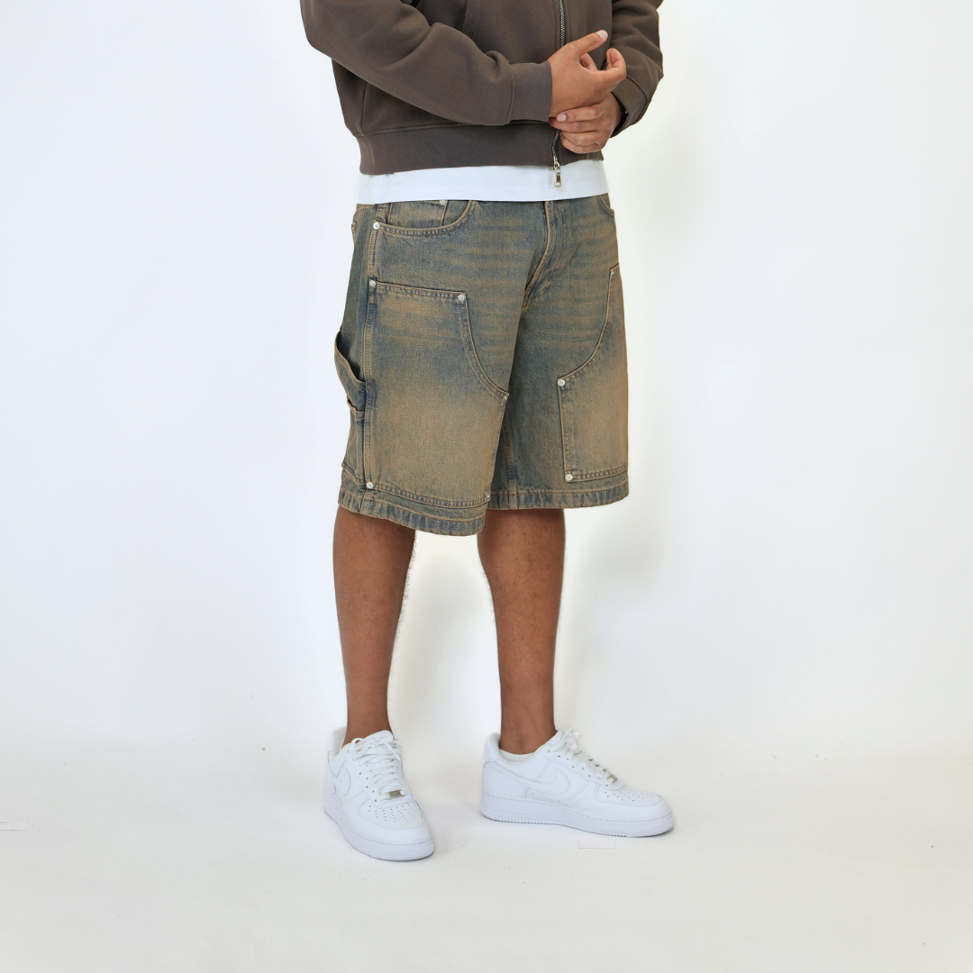 the denim carpenta' shorts - blue (mocha wash) No Sauce