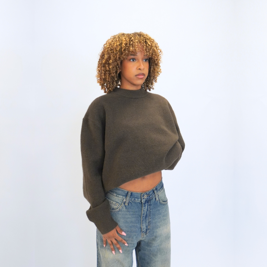 the soft-knit sweata' - brown No Sauce