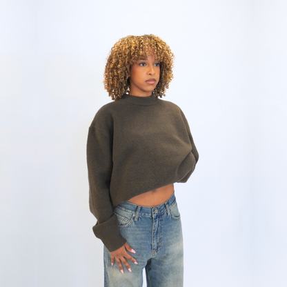 the soft-knit sweata' - brown No Sauce