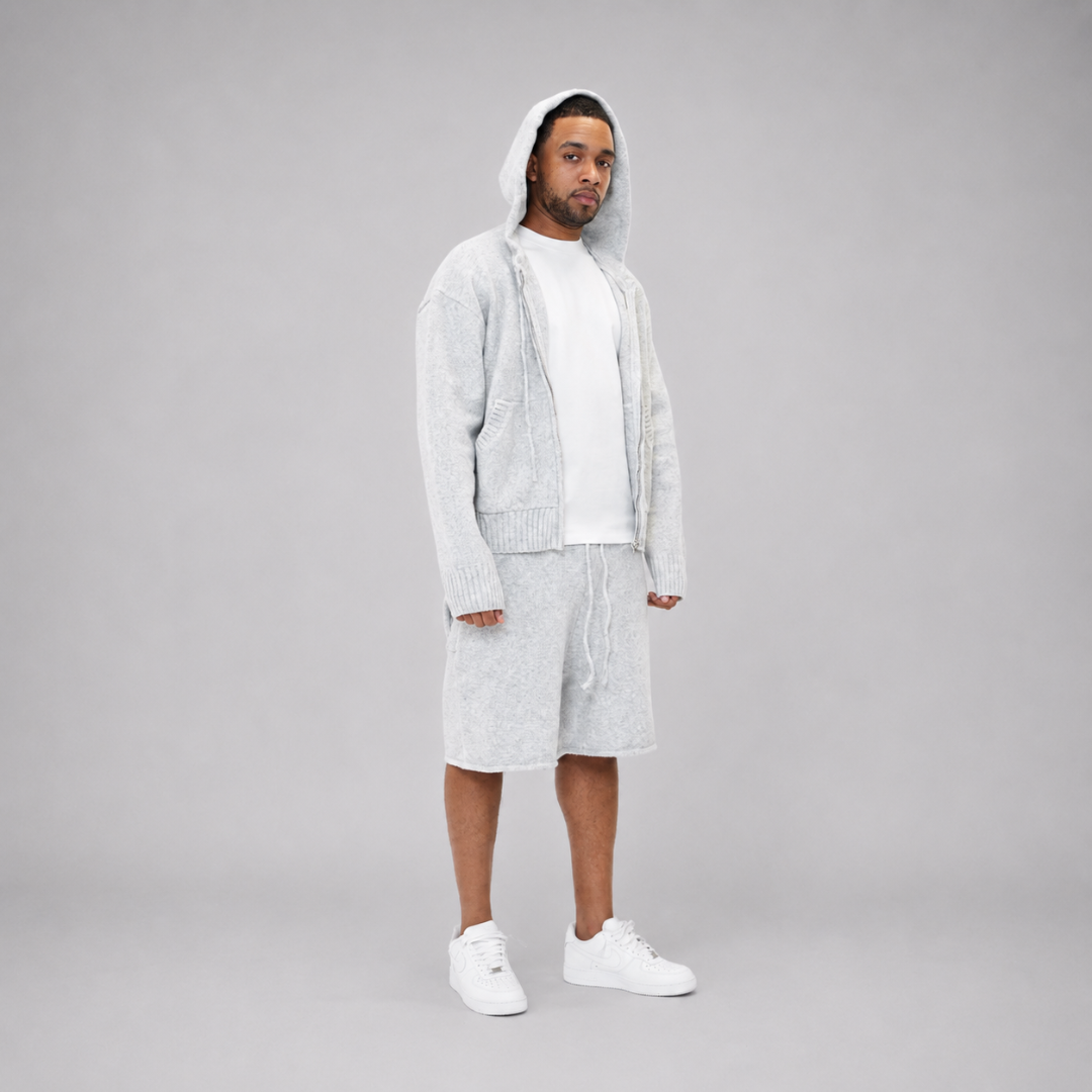 the soft-knit zippa' - grey No Sauce