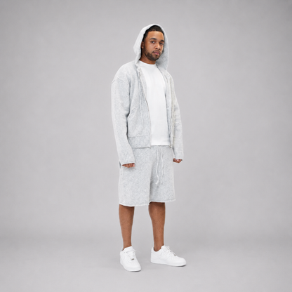 the soft-knit zippa' - grey No Sauce
