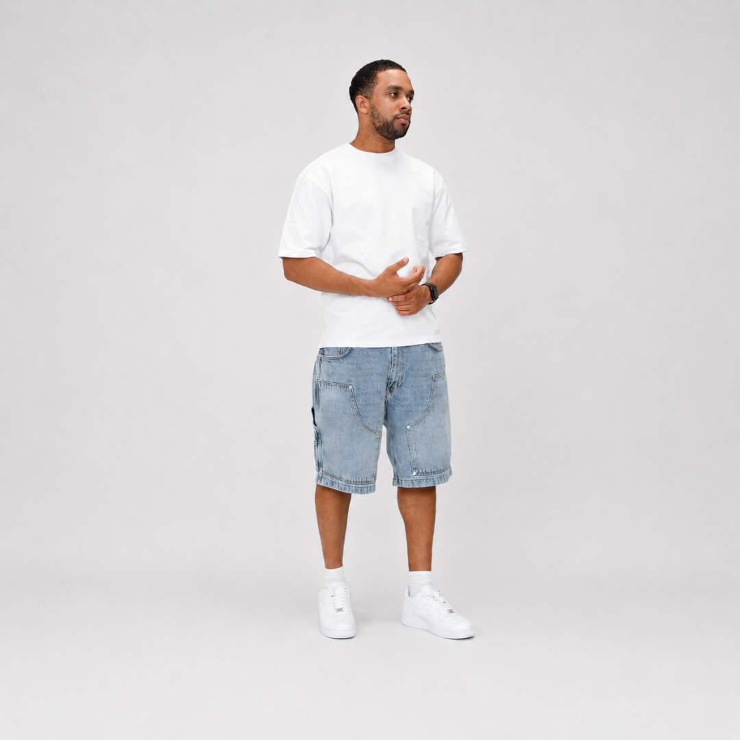 the denim carpenta' shorts - light blue No Sauce