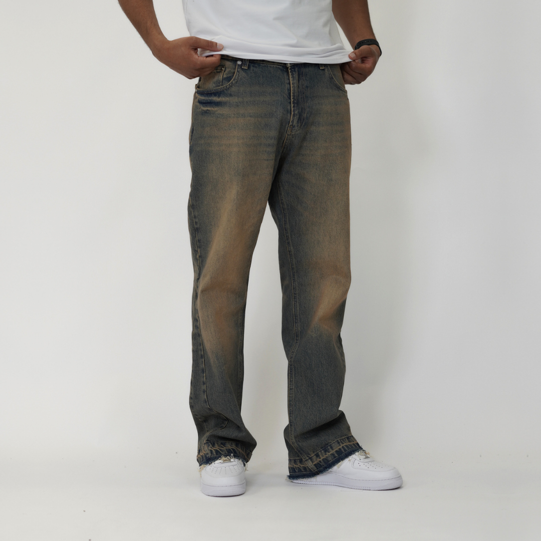 the flared jeans - blue (mocha wash) No Sauce