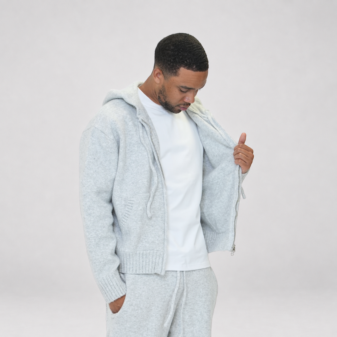 the soft-knit zippa' - grey No Sauce