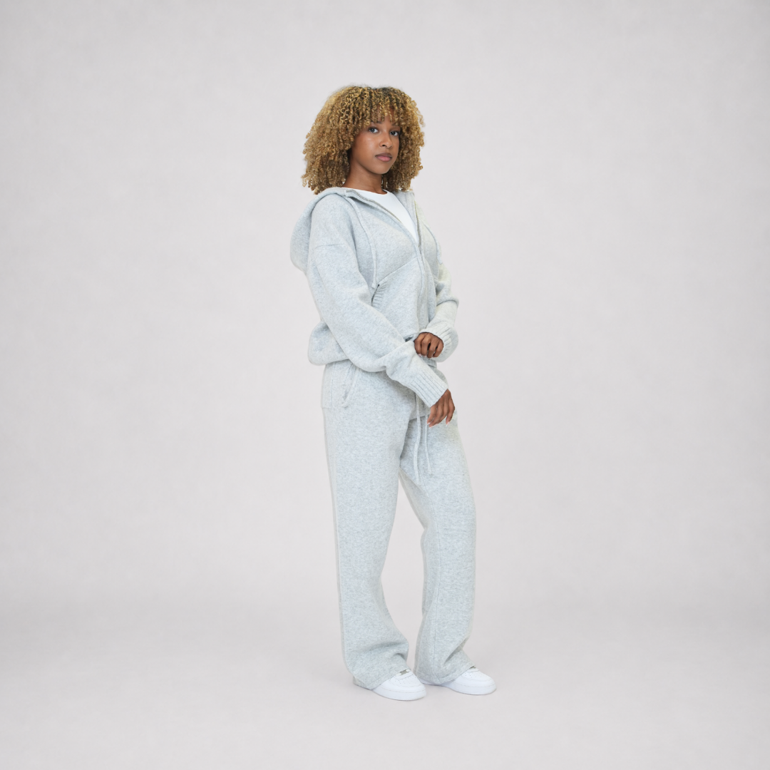 the soft-knit zippa' - grey No Sauce