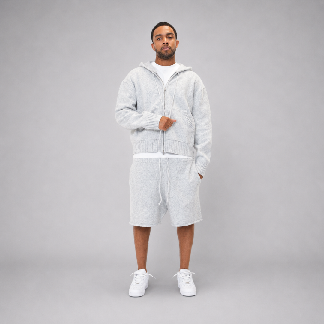 the soft-knit zippa' - grey No Sauce
