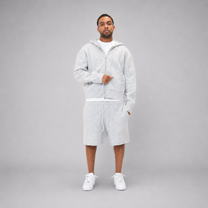 the soft-knit zippa' - grey No Sauce