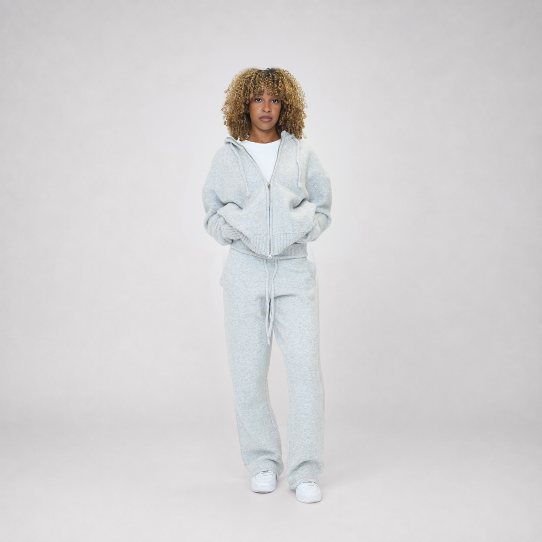 the soft-knit zippa' - grey No Sauce