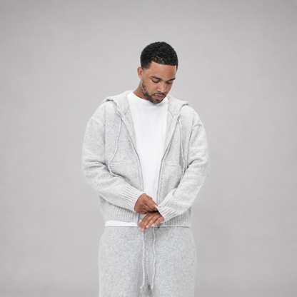 the soft-knit zippa' - grey No Sauce