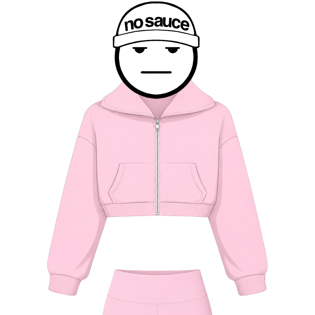the women’s cropped zippa - pink no sauce