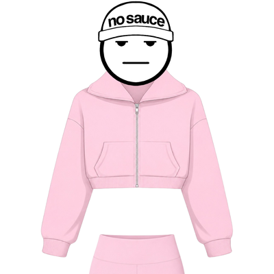 the women’s cropped zippa - pink no sauce