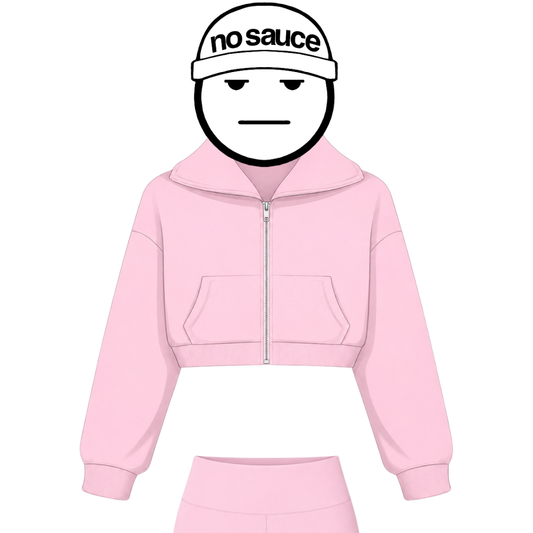 the women’s cropped zippa - pink no sauce