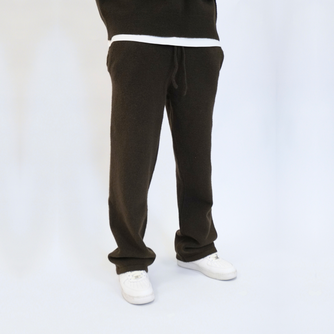 the soft-knit straight leg jogga' - brown No Sauce