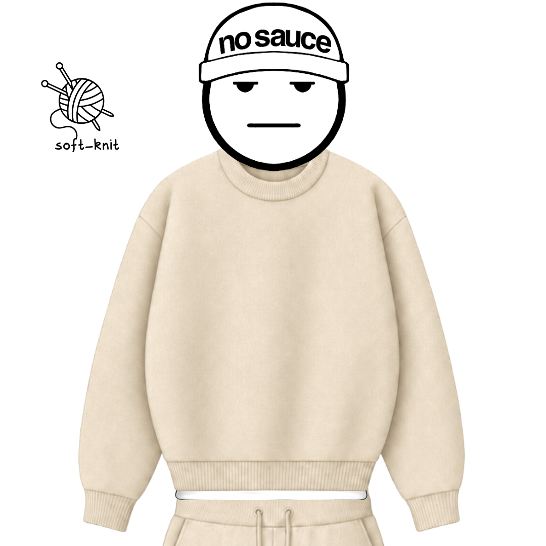 the soft-knit sweata' - creme No Sauce