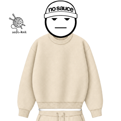 the soft-knit sweata' - creme No Sauce