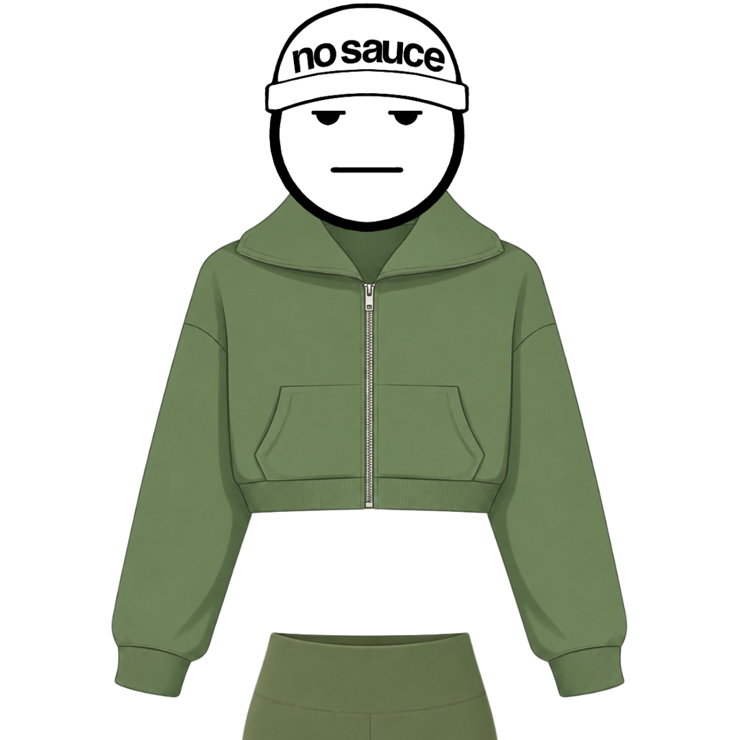 the women’s cropped zippa - pistachio no sauce