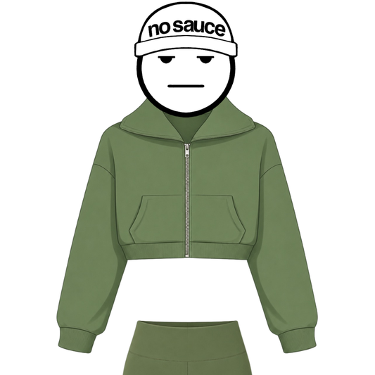 the women’s cropped zippa - pistachio no sauce